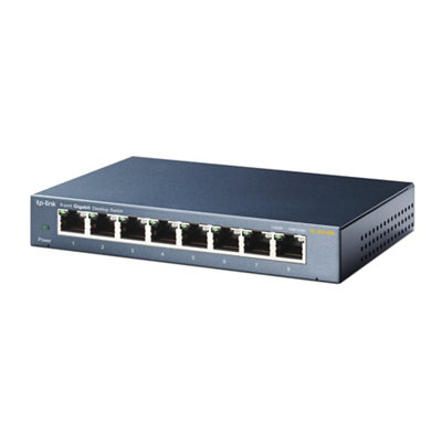 B&Q -  8 Port Navy Blue Ethernet Switch