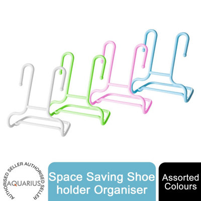 Haven Space-Saving Convenient Shoes Holder Organiser, Assorted Colours Pink/Blue/White