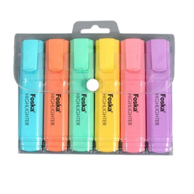Pack Of 6 Macron Colour Highlighter Marker Pens from B&Q