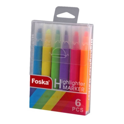 Pack Of 6 Colour Highlighter Marker Pens from B&Q