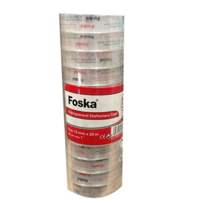 Pack Of 12 Transparent Stationery Tapes 12mm X 20M from B&Q