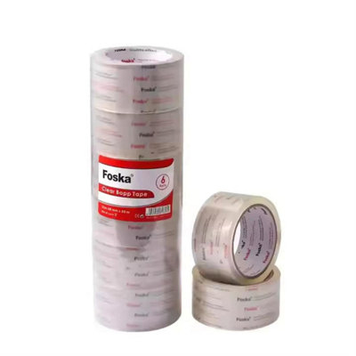 Pack Of 6 Transparent Waterproof Clear Bopp Tape 48mm X 100M from B&Q