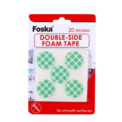  - Pack Of 20 Double Sided Foam Adhesive Tape 27mm
