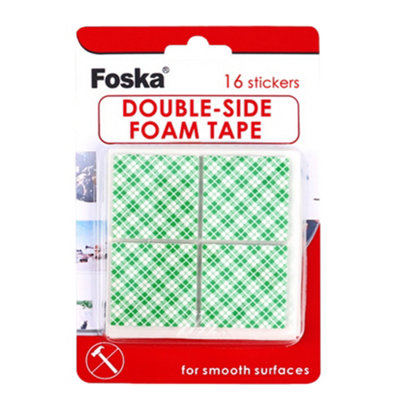  - Pack Of 16 Double-Sided Foam Adhesive Tape 35 X 35mm