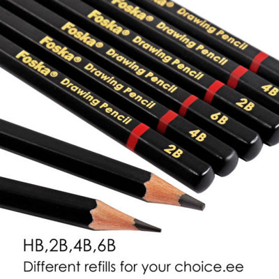 Pack Of 12 4B Wooden Drawing Pencils from B&Q