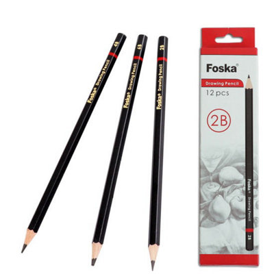 Pack Of 12 6B Wooden Drawing Pencils from B&Q