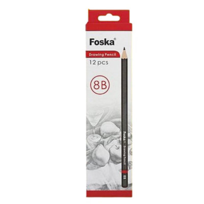 Pack Of 12 Professional Quality Sketch Drawing 8B Pencils from B&Q