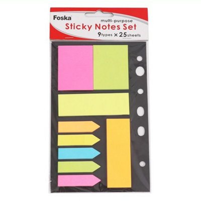 225 Sheets Assorted Sticky Notes Set from B&Q