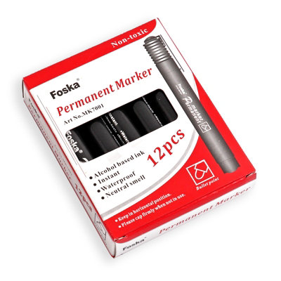 Pack of 12 Red Bullet Point Tip Permanent Markers - Image 6