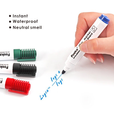 Pack of 12 Black Whiteboard Marker Pens - Bullet Point - Image 3