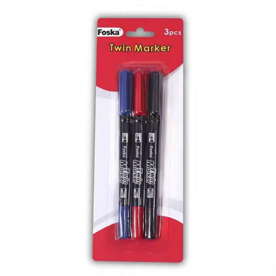  - Pack Of 3 Twin Cd Permanent Marker Pens