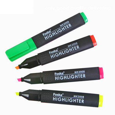  - Pack Of 12 Slim Orange Chisel Point Highlighters