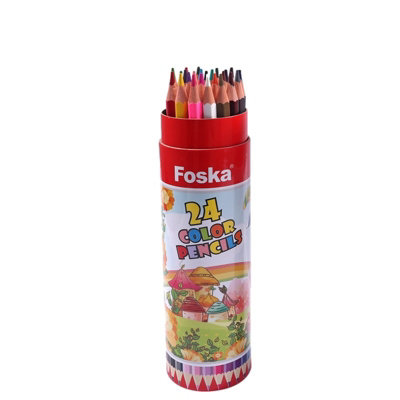  - Pack Of 24 Tube Packing Wooden Colour Pencils