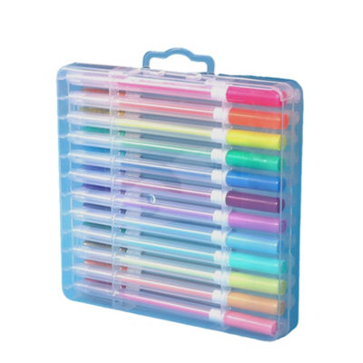 Pack Of 24 Assorted Metal Pastel Glitter Neon Gel Ink Pens from B&Q