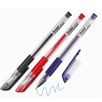  - Pack Of 12 Rubber Grip Red Gel Pens 0.5mm