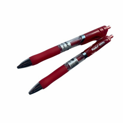 Pack of 12 Red Soft Grip Retractable Ballpoint Gel Pens - Image 3