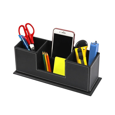  - Black Desktop Pen Pot Organiser