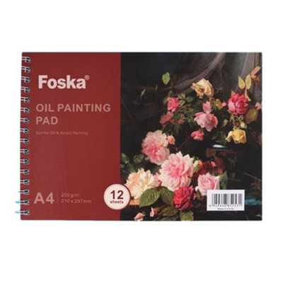  - A4 12 Sheets Side Spiral Open Oil Painting Pad