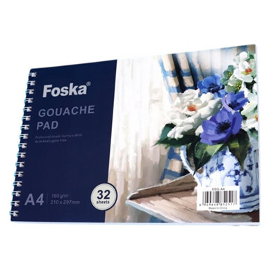  - A4 32 Sheets Side Spiral Open Gouache Pad