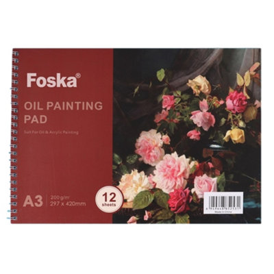  - A3 12 Sheets Side Spiral Open Oil Painting Pad