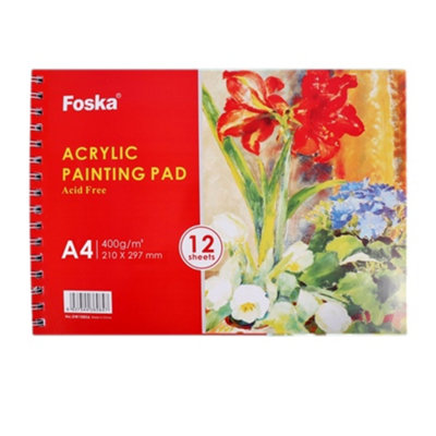  - A4 Side Spiral Open Acrylic Painting Pad