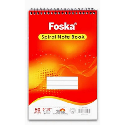 50 Sheets Lined Spiral Notebook 5"x8" from B&Q