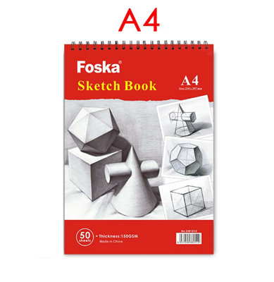 A4 Sketch Book Top Spiral Bound from B&Q