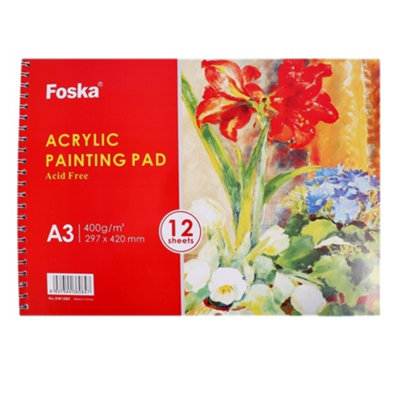  - A3 Side Spiral Open Acrylic Painting Pad