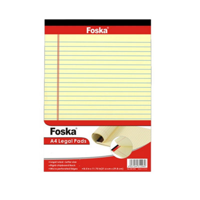 Foska Single A4 50 Sheets Legal Pad from B&Q