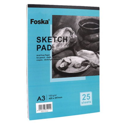 A3 Top Glued Open 150Gsm Sketch Pad 297mm X 420mm from B&Q
