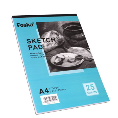 A4 Top Glued Open Sketch Pad 150Gsm from B&Q