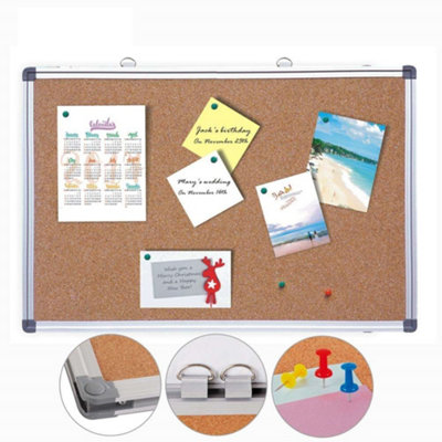Aluminium Framed Corrugated Notice Cork Bulletin Board 45 X 60Cm from B&Q