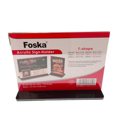  - Horizontal Design Acrylic Sign Holder 21 X 14.8Cm