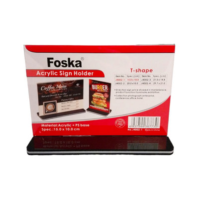  - Horizontal Design Acrylic Sign Holder 15 X 10Cm