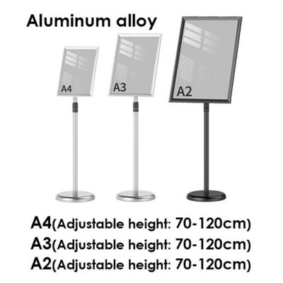 A3 Mobile Aluminum Alloy Poster Stand – Adjustable Height Display - Image 2