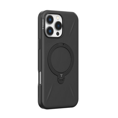 Torras Ostand Spin Fusion Case For Iphone 16 Pro Black from B&Q