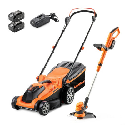 Lawnmaster Mx 24V 37Cm Cordless Lawn Mower & 25Cm Grass Trimmer Set With Spare Battery - 2 Year Guarantee