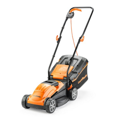 Lawnmaster 1200W 32Cm Electric Lawn Mower With Rear RollerPush MowerOrangeCorded2 Year Guarantee from B&Q