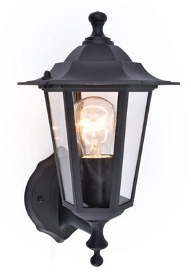 Lutec Corniche Outdoor Vintage Coach Up Lantern Wall Light Ip44 Clear Glass Diffuser from B&Q