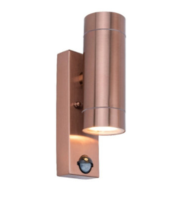 Lutec 5510809306 Rado Outdoor Up & Down Wall Light With PirCopper from B&Q