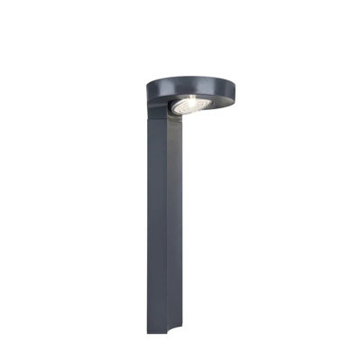 Lutec Diso Grey Solar Led Bollard Light Adjustable Head 200 Lumens Outdoor Pathway Lighting from B&Q