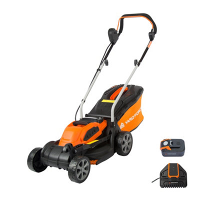 Yard Force 40V 2.5Ah 32Cm Brushless Cordless Push LawnmowerStriping Rear Roller5 Cutting Heights30L Capacity Lm G32 from B&Q