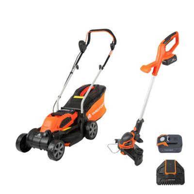 Yard Force 40V/2.5Ah 33Cm Cordless Push Lawnmower And 30Cm Adjustable Head Grass TrimmerLm G32+Lt G30 from B&Q