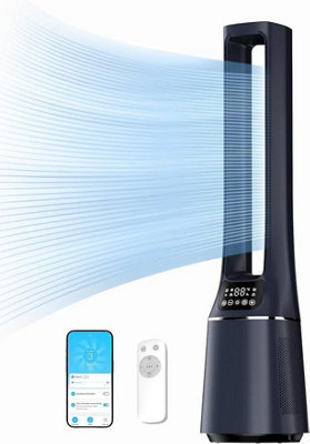 Midea MBF150BSUK 2-in-1 Bladeless Tower Fan 10 Speed Settings Dark blue - Image 2