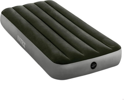 B&Q - AirbedIntex Jr. Twin Dura-Beam Downy Inflatable Bed With Foot BipGreen