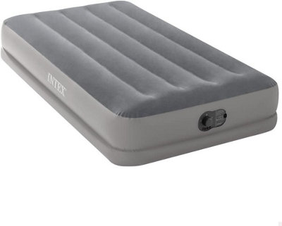 Intex Dura-Beam Standard Series Prestige Mid-Rise Air Mattress With Fastfill Usb Powered Internal Air Pump, Twin