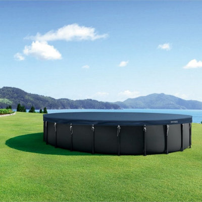 Intex Round Swimming Pool CoverAll Seasons Deluxe Debris Cover Frame Pool 7.32M from B&Q