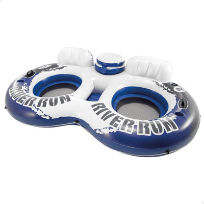 B&Q - Inflatable Pool Ride-On  River Run Inflatable Double Wheel Float 2 Seater