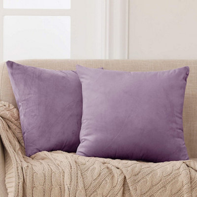Deconovo Lilac Set Of Pillowcases Cushion Covers 40Cm X 40Cm 16X16 Inches Pillow Covers For Living Room With Invisible Zipper Size 2