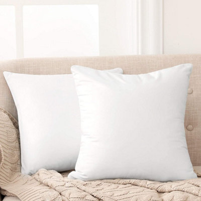Deconovo White Set Of Crushed Velvet Throw Pillowcases 40Cm X 40Cm 16X16 Inchescushion Covers For Chairs With Invisible Zipper Size 2